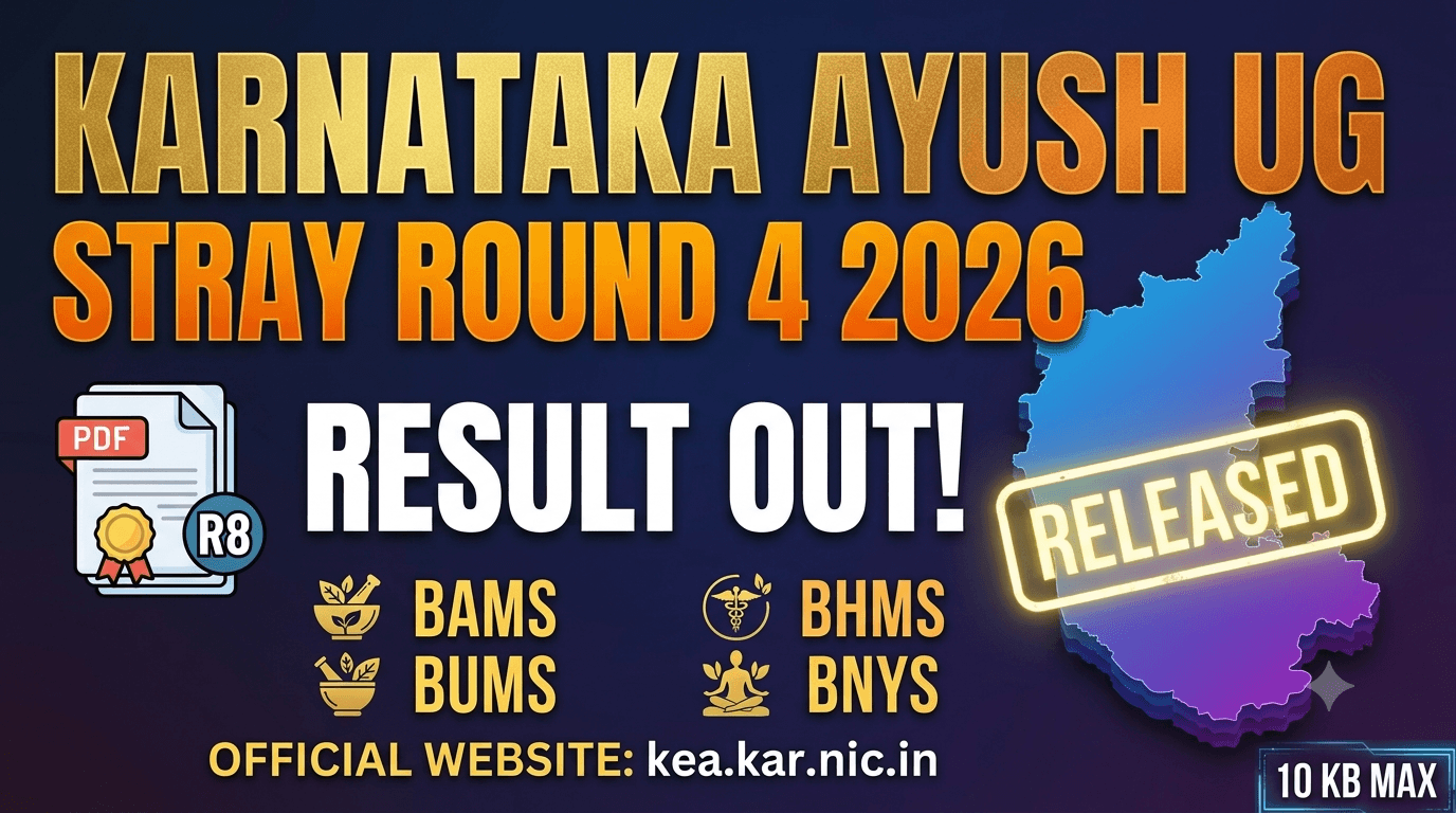 KEA AYUSH UG Allotment 2026: Check Your R8 Seat and Admission Instructions