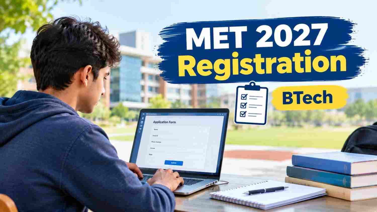 Student filling the MET 2027 application form for Manipal BTech
