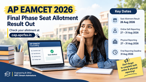 AP EAMCET 2026 Final Phase Seat Allotment Out; Result Link Active at cap.apcfss.in