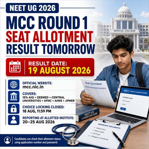 MCC Counselling 2026 Live: NEET UG Round 1 Seat Allotment Result Tomorrow; Steps to Check